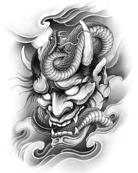 Oni Mask Tattoo Designs With Meaning Tattoosboygirl Idee