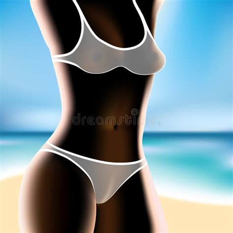 Woman At Sea In Bikini Stock Vector Illustration Of Summer