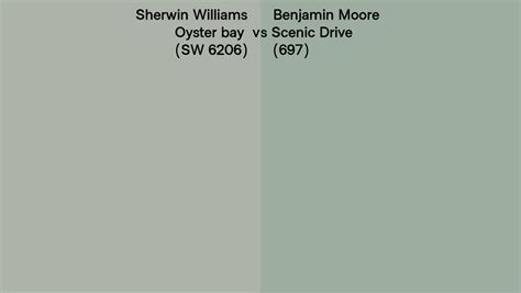 Sherwin Williams Oyster Bay Sw 6206 Vs Benjamin Moore Scenic Drive 697 Side By Side Comparison