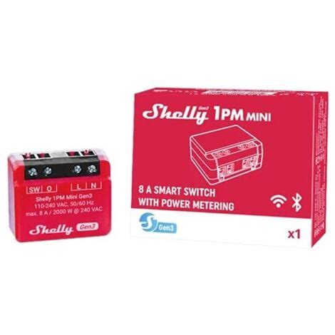 Shelly Plus 1PM Mini GEN 3 Commutateur De Relais WiFi Intelligent 1Ch