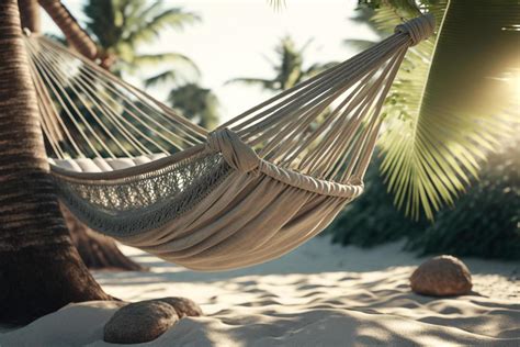 A hammock between two palm trees on a beach, Generative AI 22084867 ...