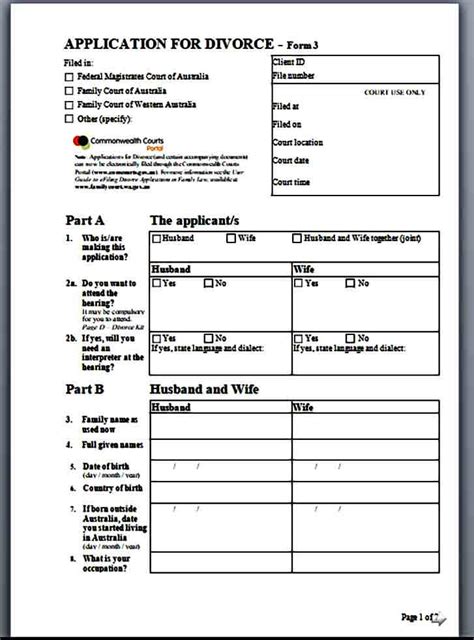 Divorce Affidavit Application Form Mous Syusa