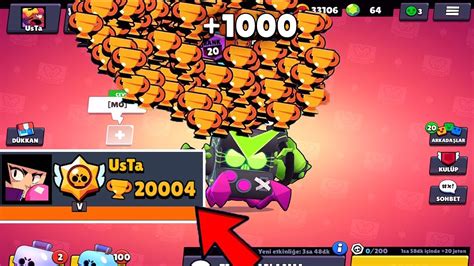 1 GÜNDE 1000 KUPA KASIP 20 000 KUPA OLDUM Brawl Stars YouTube