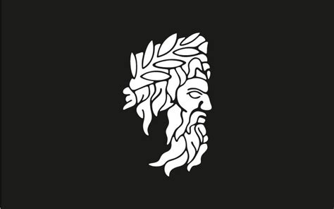 Line Art Greek God Zeus Logo Design Vector Template