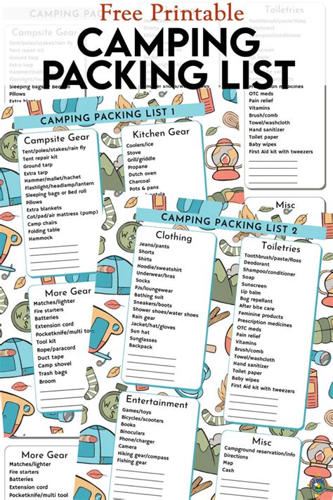 Camping Packing List for Families with Printable Checklist