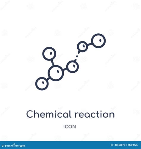 Linear Chemical Reaction Icon From Chemistry Outline Collection Thin