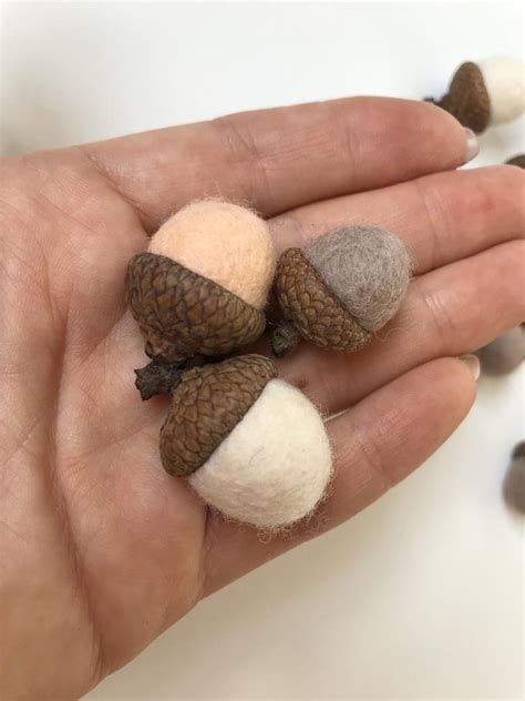 Felted Acorns Thanksgiving Decor Wool Felt Acorns Fall Decor Etsy