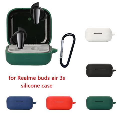 Silicone Case For Realme Buds Air 3s Case Simple Solid Color Anti Drop