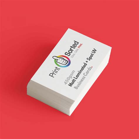 450gsm Spot UV Matt Laminated Business Cards All Your Print Sorted