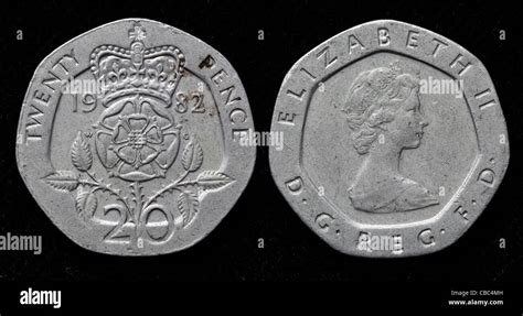 20 pence coin, UK, 1982 Stock Photo - Alamy