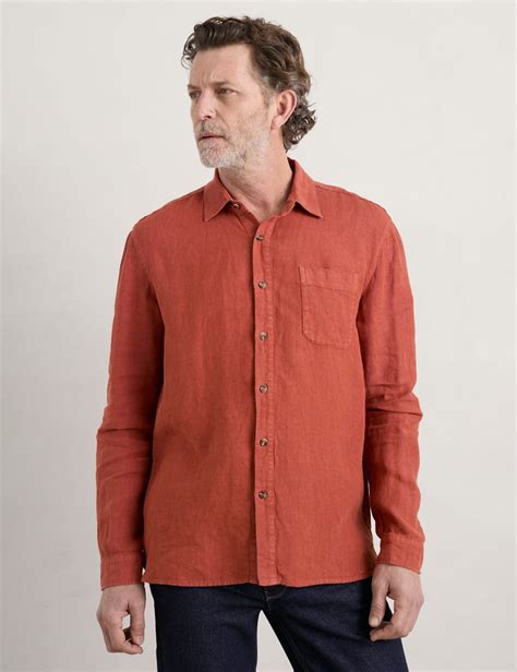 Pure Linen Flannel Shirt Seasalt Cornwall Mands