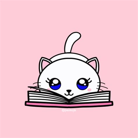 Magazine Reading Cartoon Cat GIF | GIFDB.com