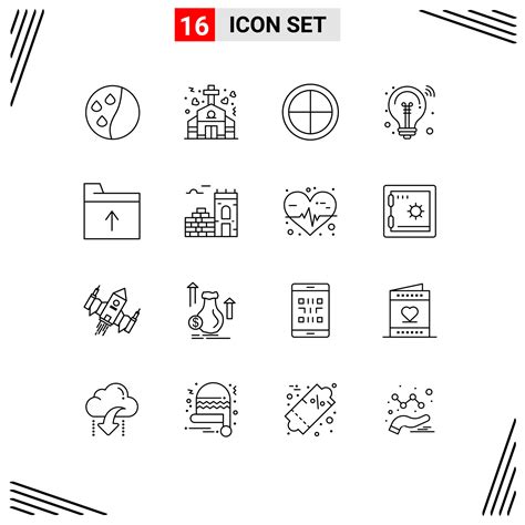 Set Of 16 Vector Outlines On Grid For Wall Folder Door Document