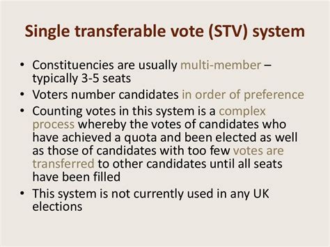 Voting systems in elections