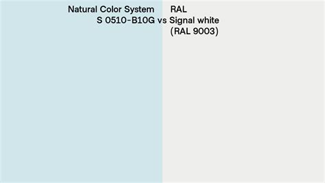 Natural Color System S 0510 B10g Vs Ral Signal White Ral 9003 Side By