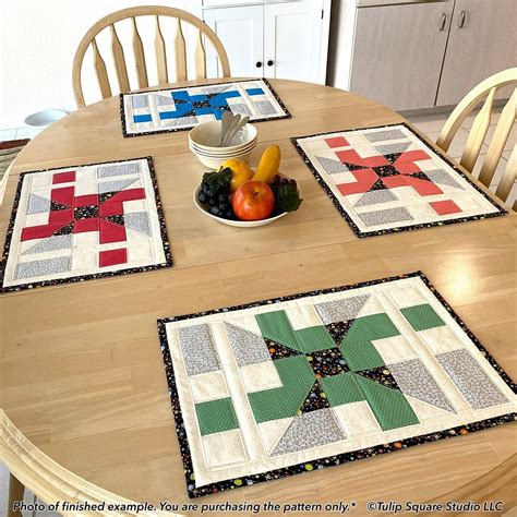 Modern Kitchen Quilted Table Runner Pattern 593 Tulip Square ~ Patterns For Useful Quilted Goods