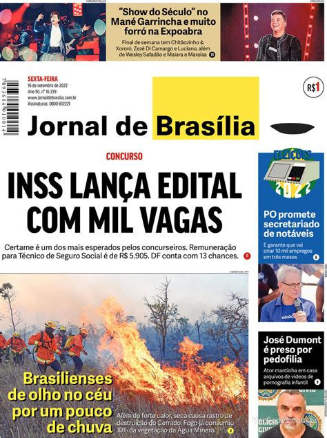 Capa Jornal de Brasília Edição Quinta 4 de Agosto de 2022