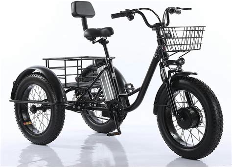 Cnaohghn Electric Tricycle Trike For Adults 20 Inche 3 Wheel E Bike