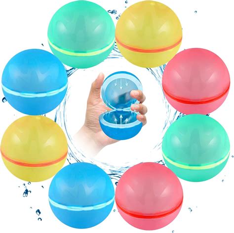 Soppycid 8pcs Reusable Water Balloons Quick Fill Water