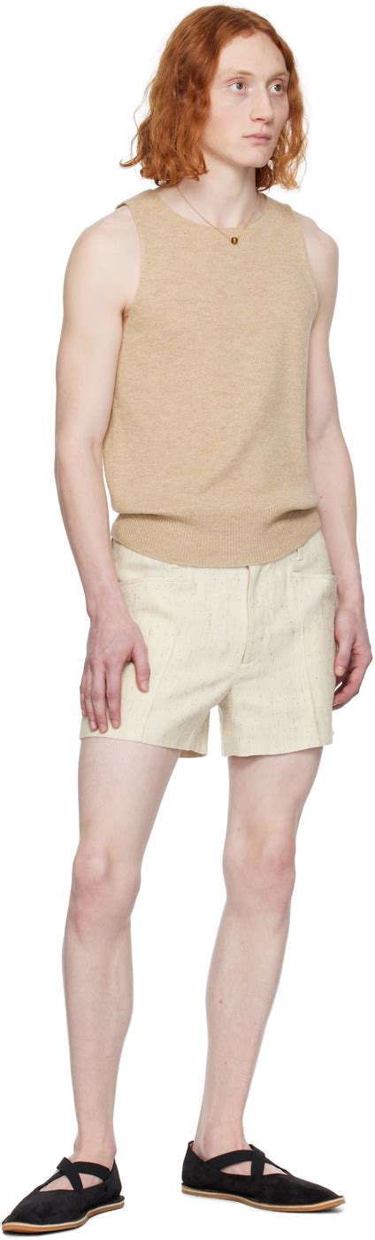 Dries Van Noten Beige Creased Shorts Dries Van Noten