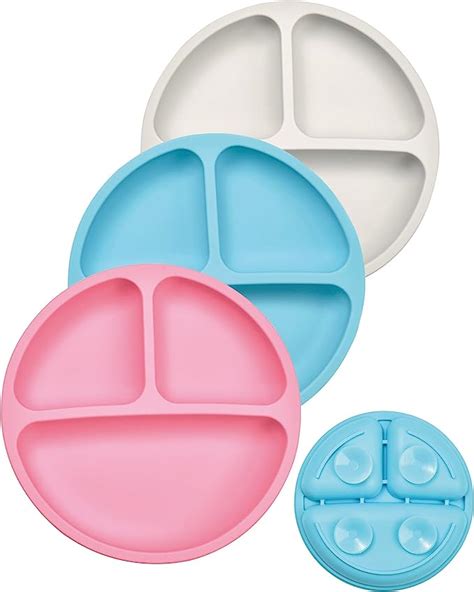 Netonda Assiettes En Silicone Avec Ventouse Pour B B Pcs Assiette