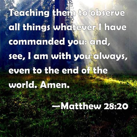 Matthew 28 20 Teaching Them To Observe All Things Whatever I Have Commanded You And See I Am