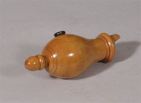 S5979 Antique Treen 19th Century Boxwood Cuckoo Whistle Bada