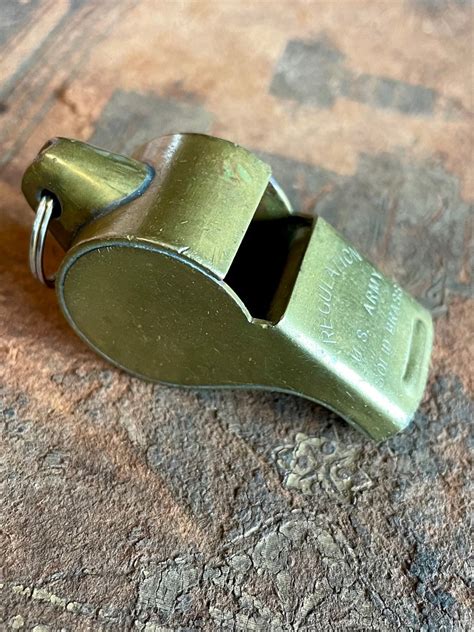 Vintage Regulator Us Army Solid Brass Whistle Etsy