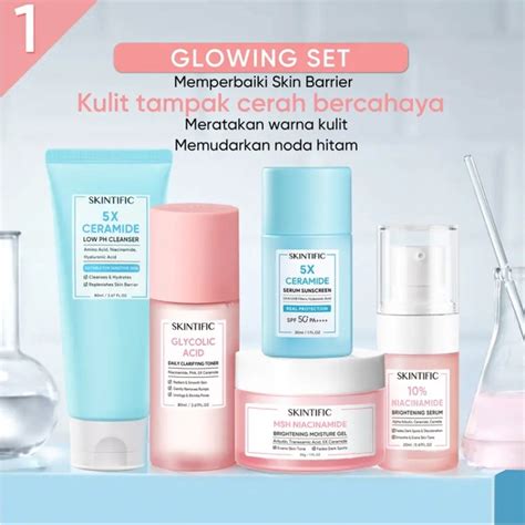 Jual SKINTIFIC 5PCS GLOWING SET Shopee Indonesia