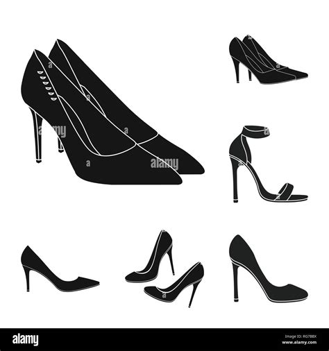 Stickerwomenredsilhouettebootheelhighshoesstilettofashionshoepairgirlsetvector