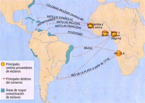 Mapa De Las Rutas De Comercio De Esclavos Mapas Colonizacion De 162792