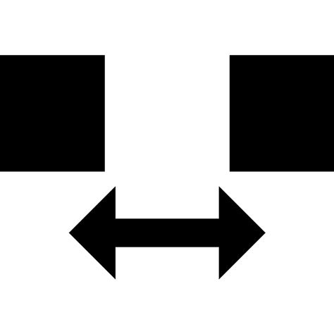 Two Squares Symbol With Double Arrow Pointing To Both Sides Vector Svg