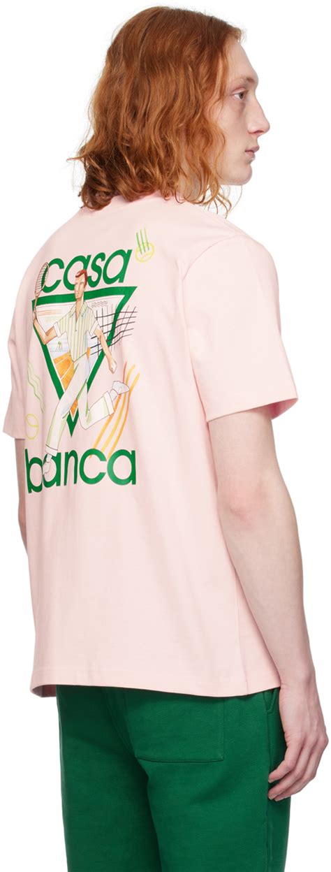 Casablanca Ssense Exclusive Pink Tennis Club Icon T Shirt Casablanca