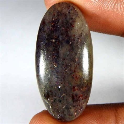 Cts Natural Red Blue Iolite Sunstone Oval Cabochon Loose