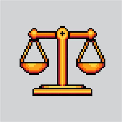 pixel art illustration scale pixelated scale justice scale icon