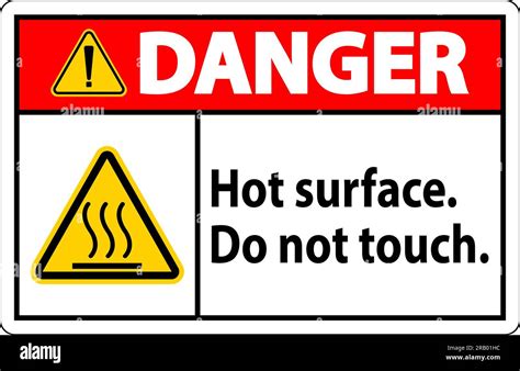 Danger Safety Label Hot Surface Do Not Touch Stock Vector Image Art