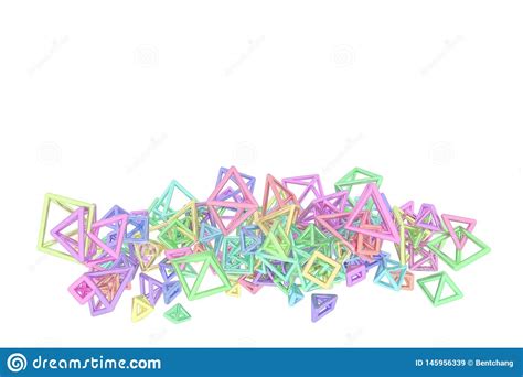 Concepture Geometric Bunch Of Triangle Or Square Flying Inter Locked