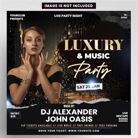 Premium PSD Luxury Party Flyer Design Event Instagram