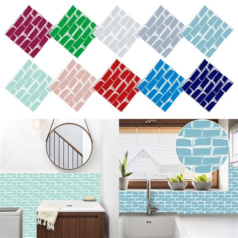 Dinmmgg Mosaics Creative 3D Tile Stickers Decoration Diy Floor Plane