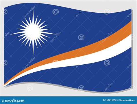 Waving Flag Of Marshall Islands Vector Graphic Waving Marshallese Flag