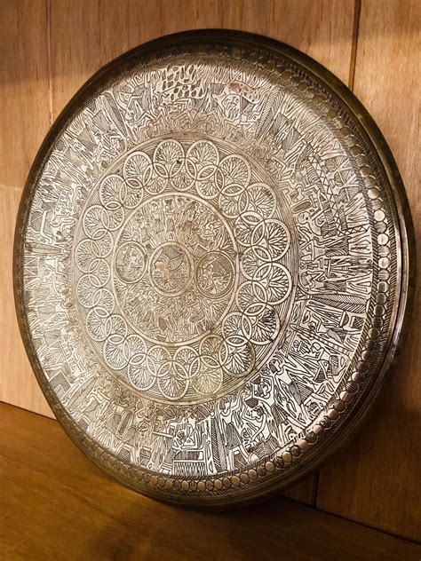 Lovely Vintage Egyptian Brass Plate 22cm Etsy