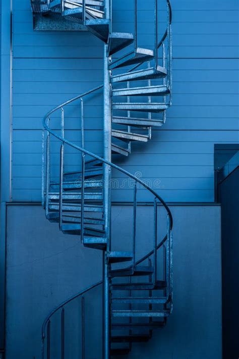 Spiral Staircase Of A Large Grey Warehouse Stock Image Image Of