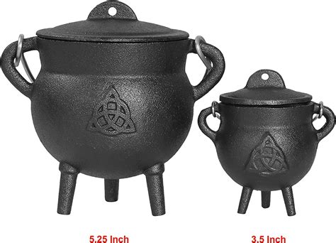 Cauldron Triquetra Cast Iron Cauldron With Lid And Handle Perfect