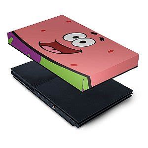 KIT PS2 Slim Skin E Capa Anti Poeira Patrick Bob Esponja Pop Arte Skins