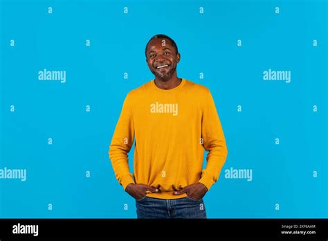 Cool Mature Black Man With Hands In His Pockets Stock Photo Alamy