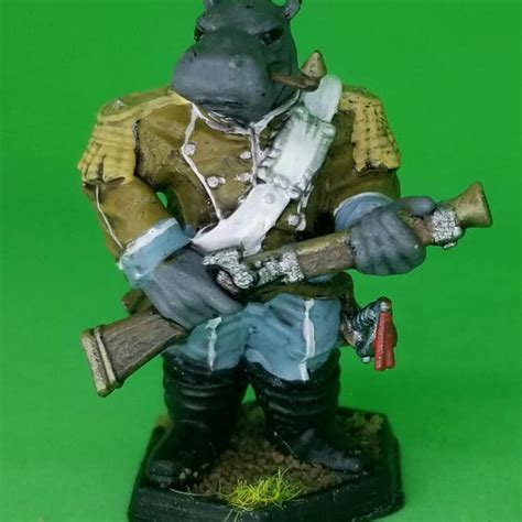 3d Print Of Hippo Soldier Shotgun Hippofolk Warrior Hippopotamus