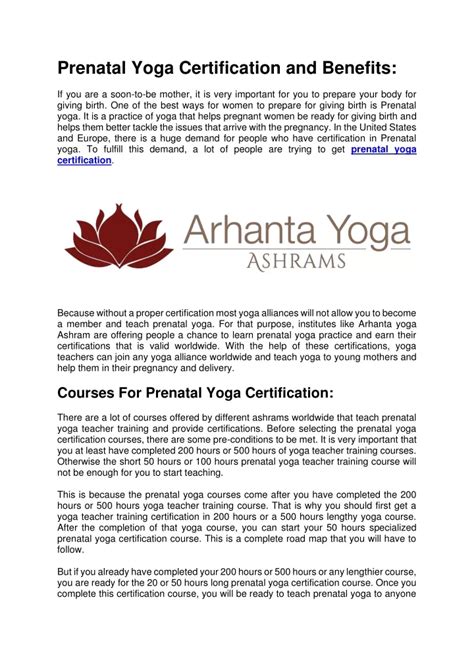 Ppt Prenatal Yoga Certification And Benefits Powerpoint Presentation