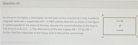 Solved As Shown In The Figure A Rectangular Current Loop