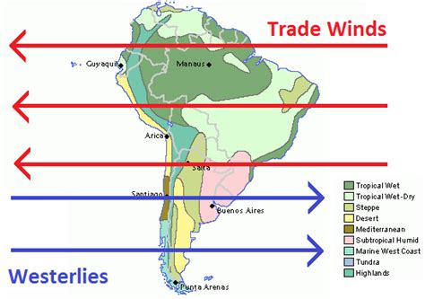 Prevailing Westerlies Map