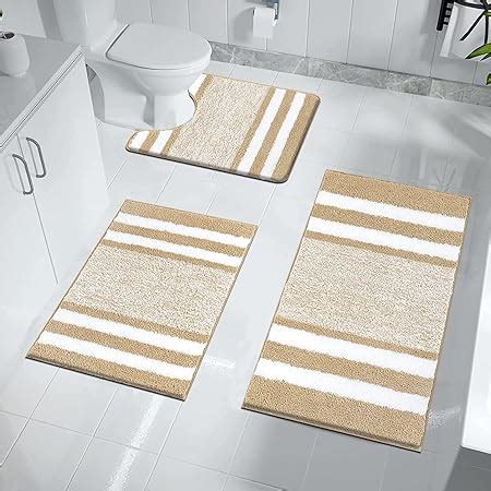 Enyhom Lot De Tapis De Bain Antid Rapants En Microfibre Pour Salle De